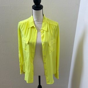 J.Crew silk blouse size 8 small. Bright yellow.